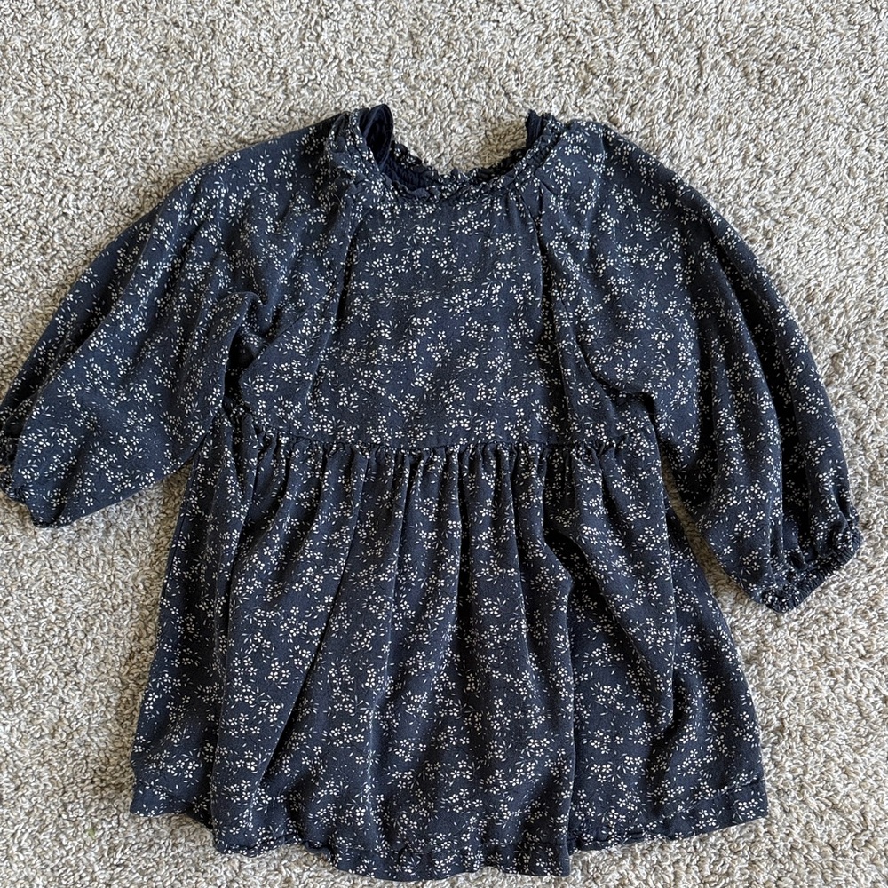 5/$25: Zara Dark Blue Floral Kids Dress - Picture 5 of 6